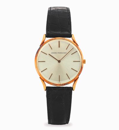 Extrapiatto in oro giallo 18K con quadrante argentè, circa 1970