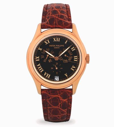 Calendario annuale ref. 5035R, oro rosa 18k, quadrante nero