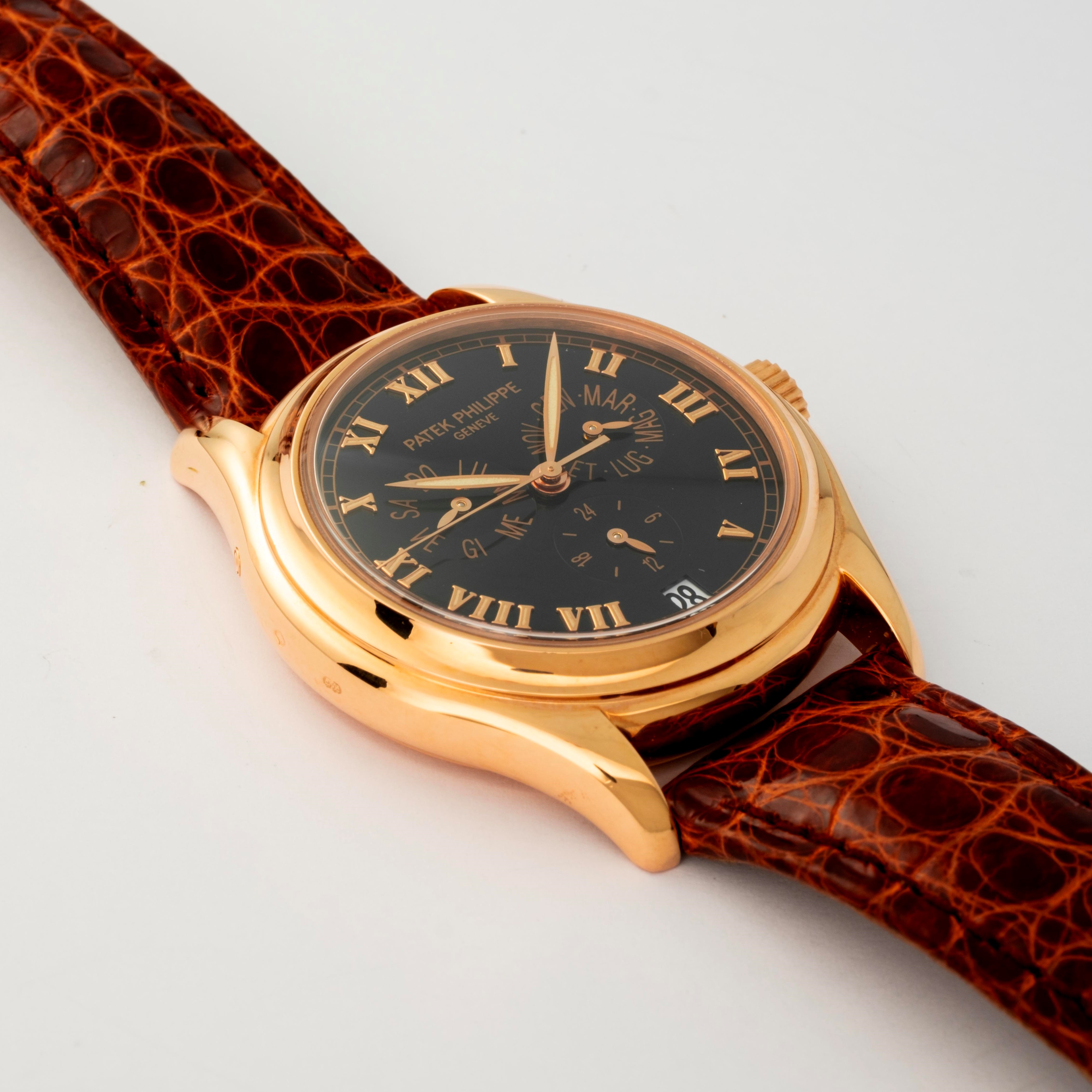 Patek Philippe - Calendario annuale ref. 5035R, oro rosa 18k, quadrante nero