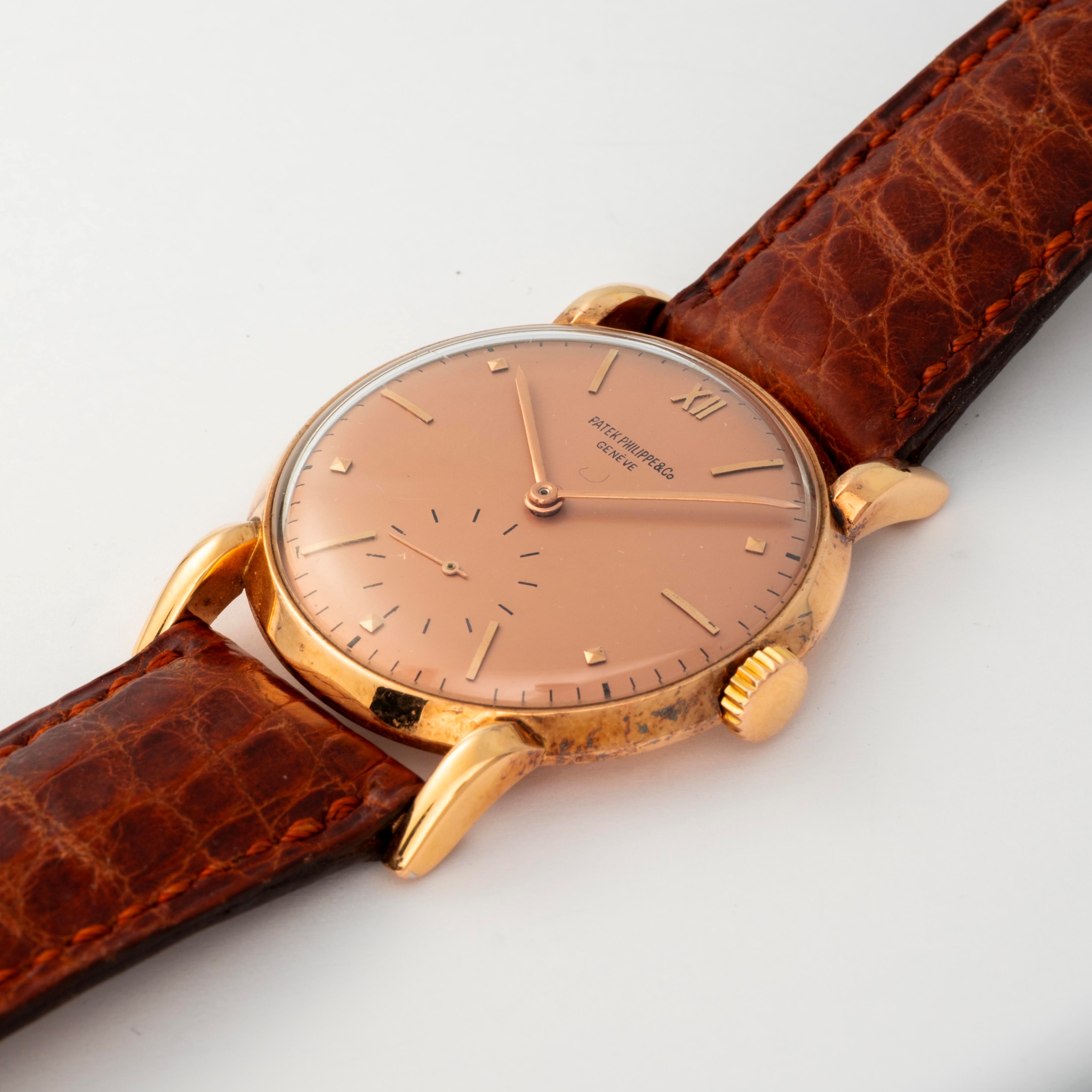 Patek Philippe - Calatrava ref. 1595 in oro rosa 18k con quadrante salmone, circa 1940