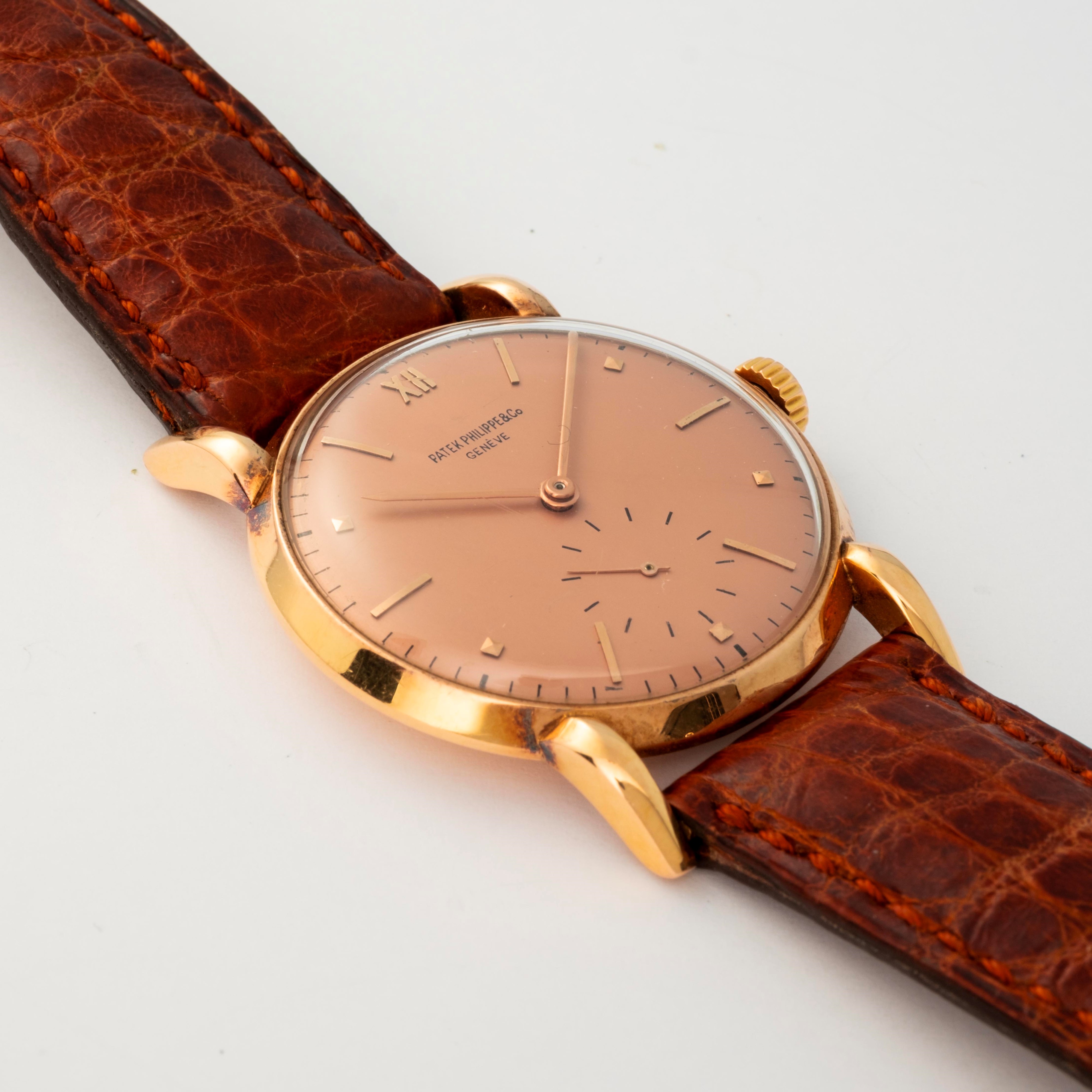 Patek Philippe - Calatrava ref. 1595 in oro rosa 18k con quadrante salmone, circa 1940