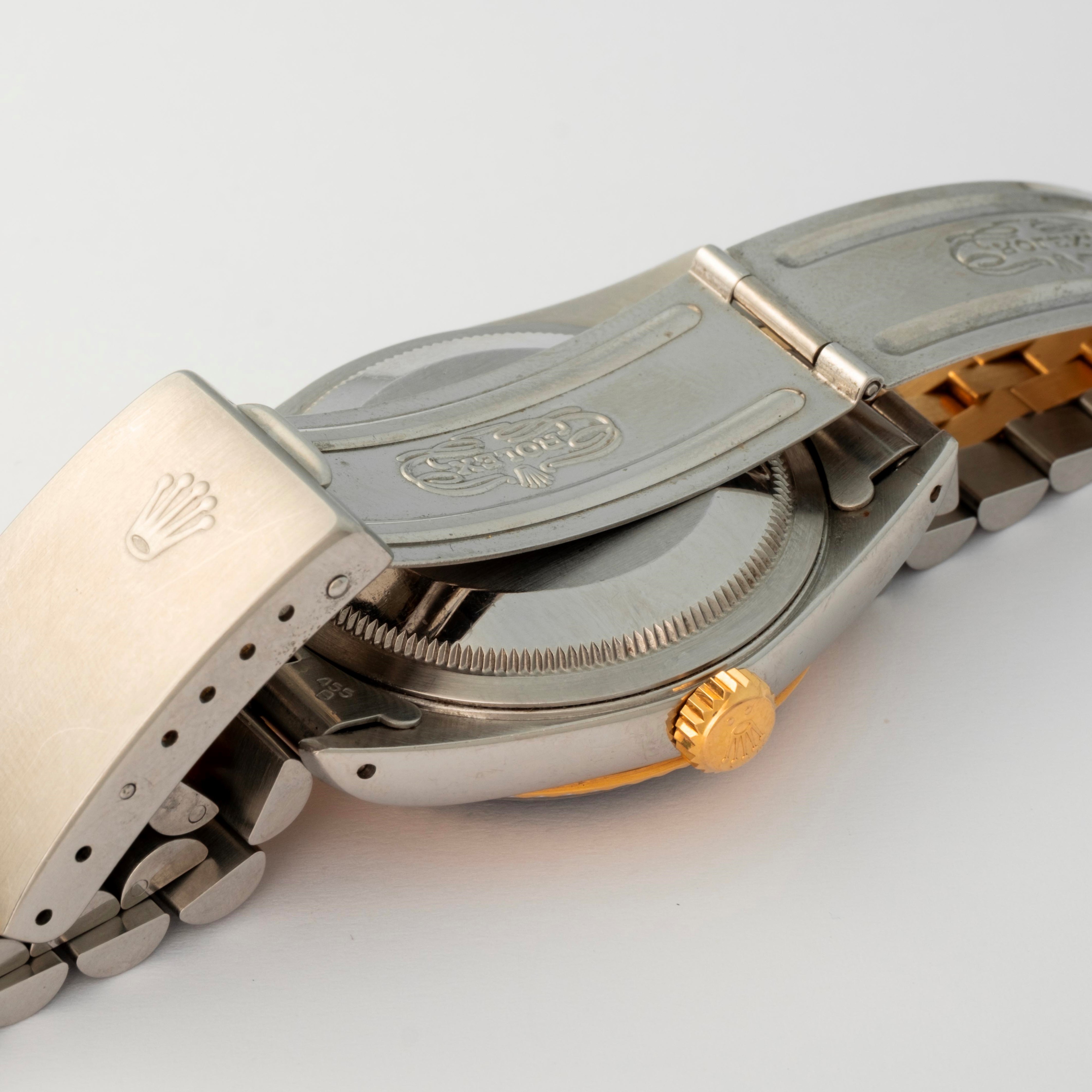 Rolex - Datejust ref. 16233 in acciaio e oro con bracciale Jubilee e quadrante blu soleil, circa ...