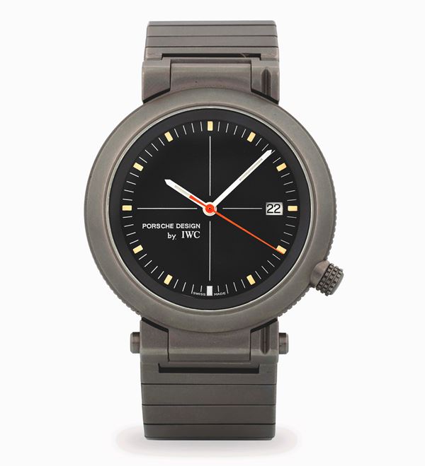 IWC - Compass Porsche Design in titanio con quadrante settoriale nero e bussola, circa 1990