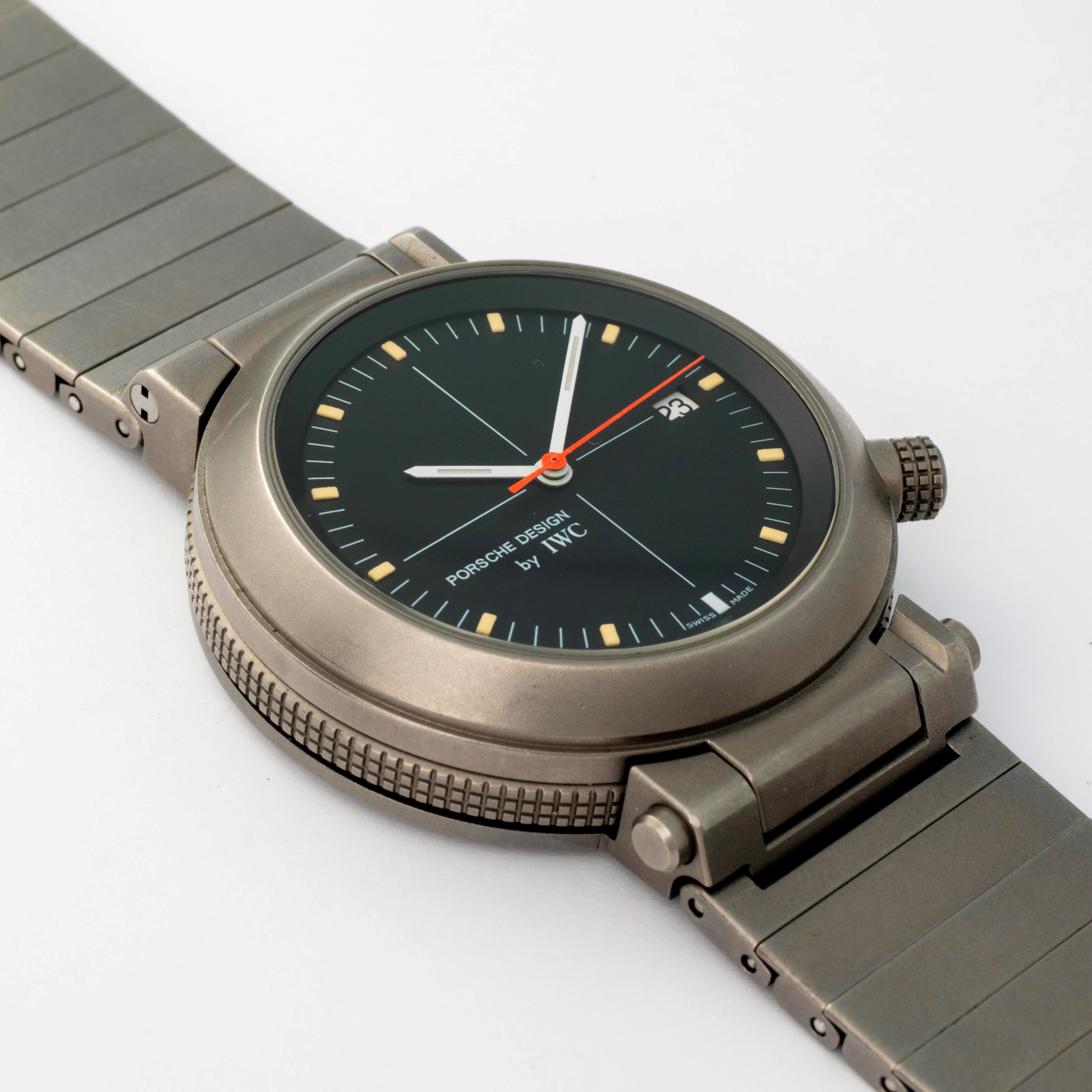 Iwc - Compass Porsche Design, titanio con quadrante nero, circa 1990