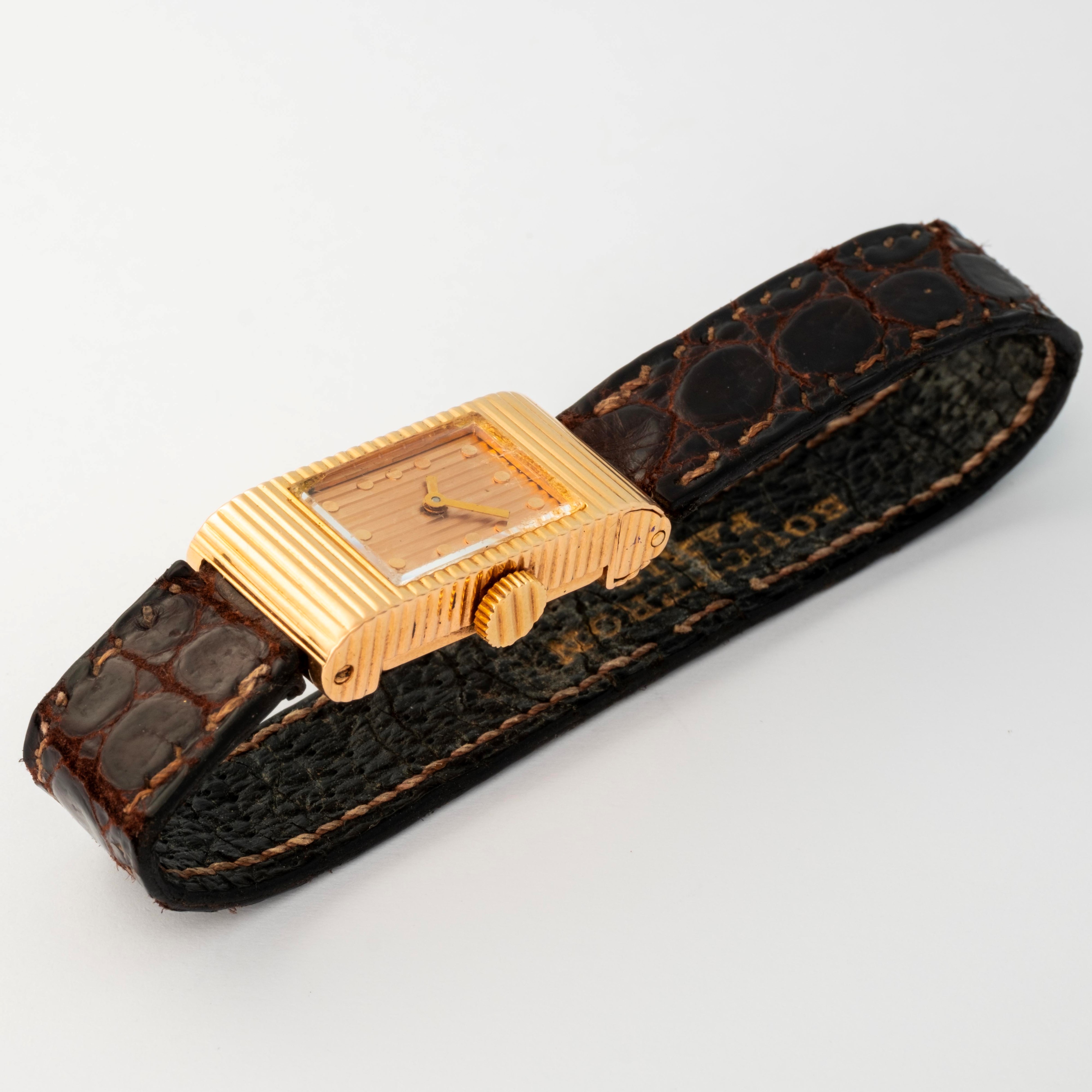 Boucheron - Reflet in oro giallo 18k con quadrante Clous de Paris, circa 1970