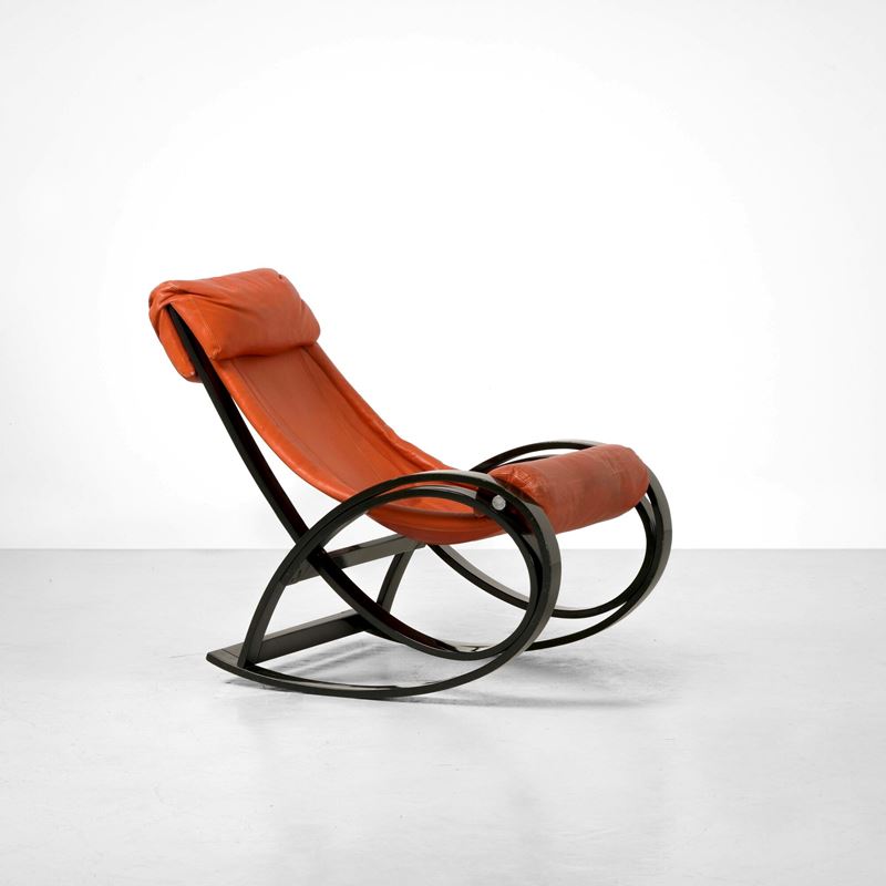Gae Aulenti : Poltrona a dondolo mod. Sgarsul  - Asta Design - Cambi Casa d'Aste