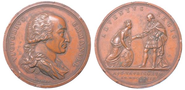 REGNO DI SARDEGNA. VITTORIO EMANUELE I DI SAVOIA, 1802-1821. Medaglia in bronzo 1814. Per il ritorno del Re a Torino.
