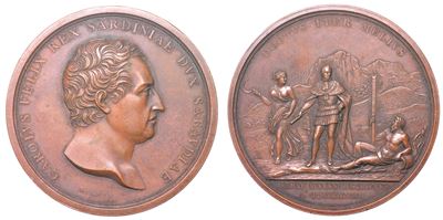 Carlo Felice di Savoia, Medaglia in bronzo 1824 per l'inalveamento del fiume Isère
