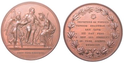 VITTORIO EMANUELE II DI SAVOIA, Medaglia in bronzo per la Traslazione della capitale da Torino a ...