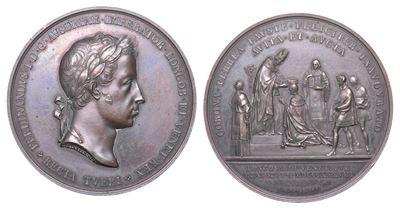 Ferdinando I d'Austria-Lorena, Medaglia in bronzo per l'incoronazione a Milano, 1838