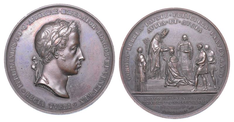 MILANO. FERDINANDO I D'ASBURGO-LORENA, 1835-1848. Medaglia in bronzo 1838. Per l'incoronazione di Ferdinando I a Milano.  - Asta Numismatica Light - Cambi Casa d'Aste