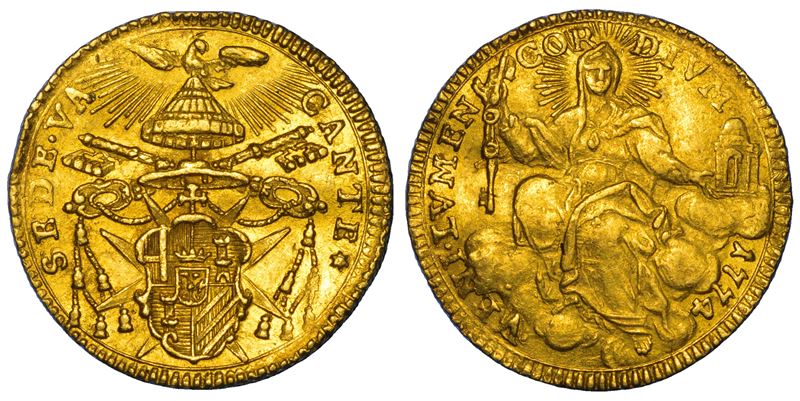 STATO PONTIFICIO. SEDE VACANTE 1774.  Zecchino 1774. Roma.  - Asta Numismatica - Cambi Casa d'Aste