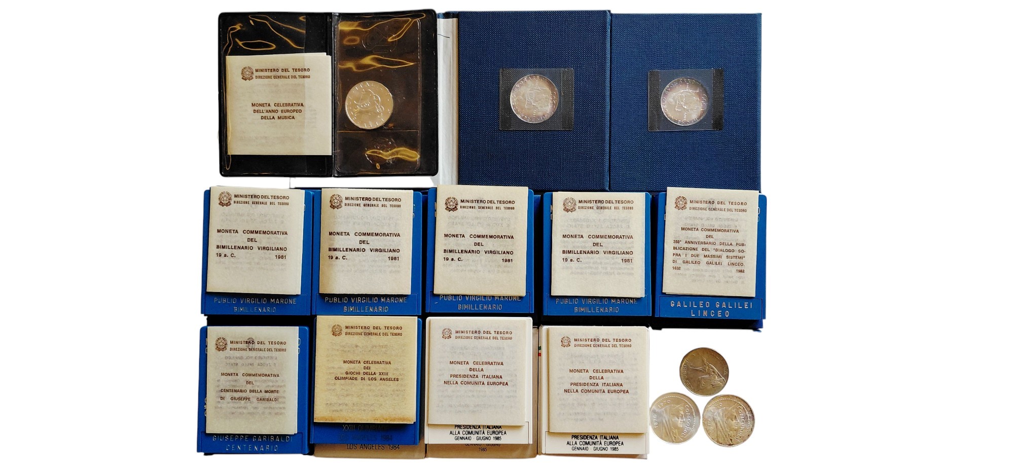 Italia, Lotto di 15 monete celebrative in argento (500 e 1000 Lire, 1961-1985)