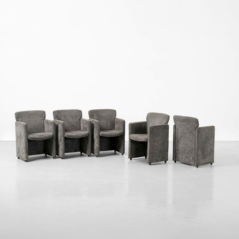 Tecno : Cinque poltrone mod. PS148  - Auction Design Lab - Cambi Casa d'Aste