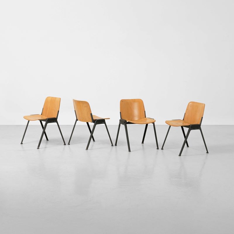 Roberto Lucci e Paolo Orlandini : Quattro sedie della serie Sistema K  - Asta Design Lab - Cambi Casa d'Aste