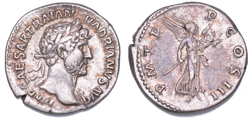 SHIPPING ONLY IN ITALY. ADRIANO, 117-138. Denario, anni 120-121.  - Auction Light Numismatics - Cambi Casa d'Aste