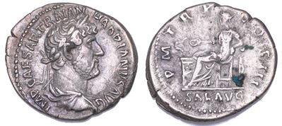 Adriano, Denario anno 123, Roma