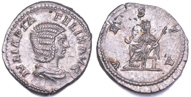 SHIPPING ONLY IN ITALY. GIULIA DOMNA (Moglie di Settimio Severo), 193-217. Denario. Roma.  - Auction Light Numismatics - Cambi Casa d'Aste