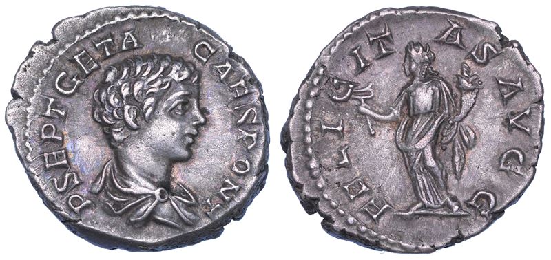 SHIPPING ONLY IN ITALY. GETA (Cesare), 198-209. Denario, anni 200-202.  - Auction Light Numismatics - Cambi Casa d'Aste