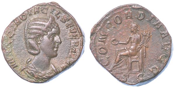 SHIPPING ONLY IN ITALY. OTACILIA SEVERA (Moglie di Filippo I), 244-249. Sesterzio.