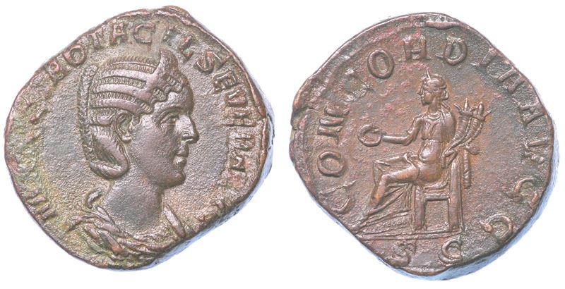 SHIPPING ONLY IN ITALY. OTACILIA SEVERA (Moglie di Filippo I), 244-249. Sesterzio.  - Asta Numismatica Light - Cambi Casa d'Aste