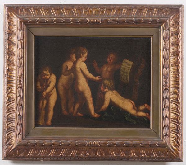 Scuola del XVIII secolo Scena con putti