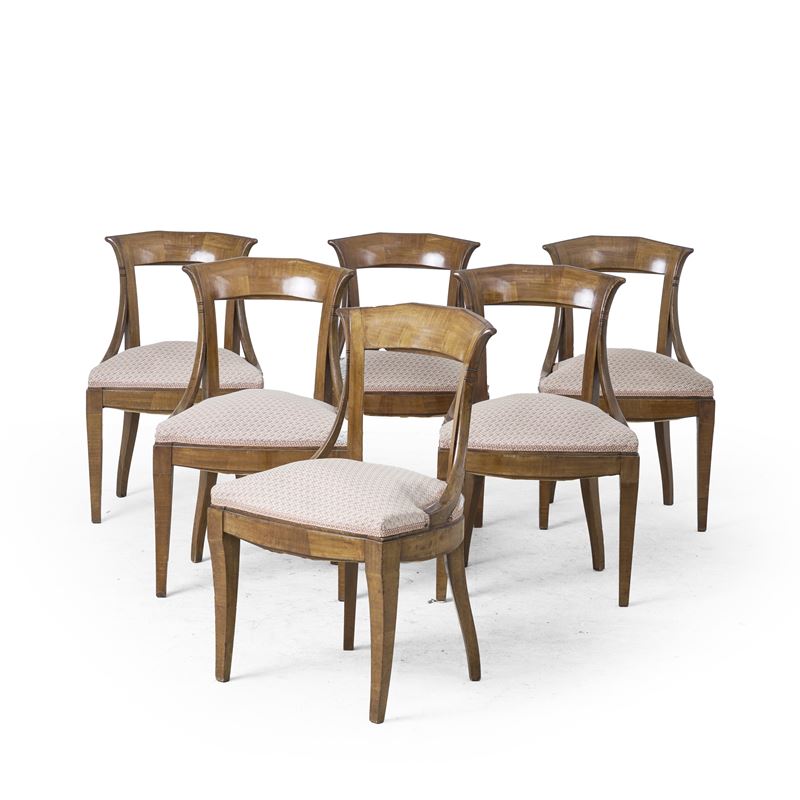 Gruppo di sei sedie Direttorio. Inizi XIX secolo  - Asta Antiquariato - Cambi Casa d'Aste