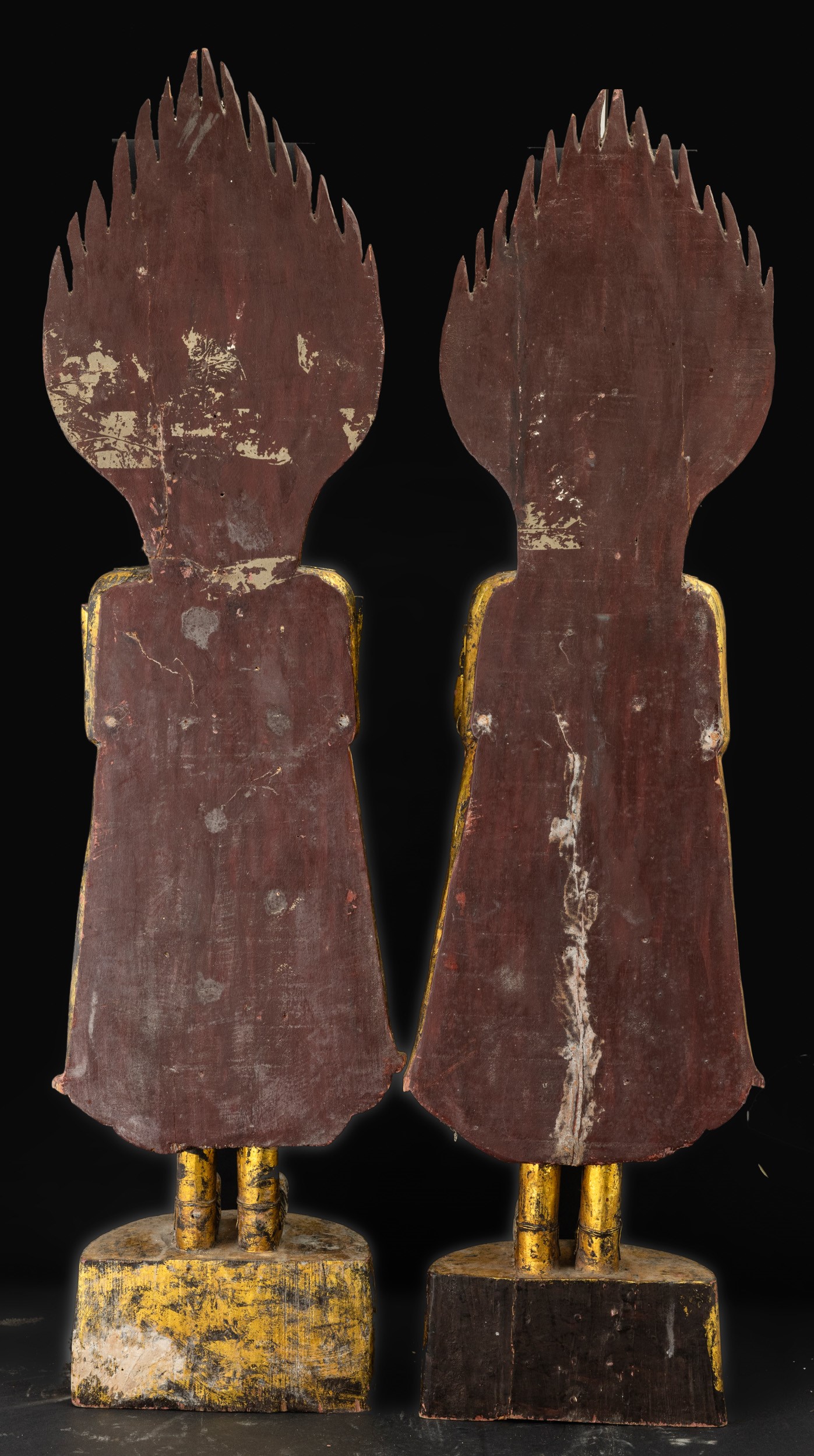 Figura di Bodhisattva stante, legno dorato con tracce di monocromia, Birmania, XVIII secolo (copp...