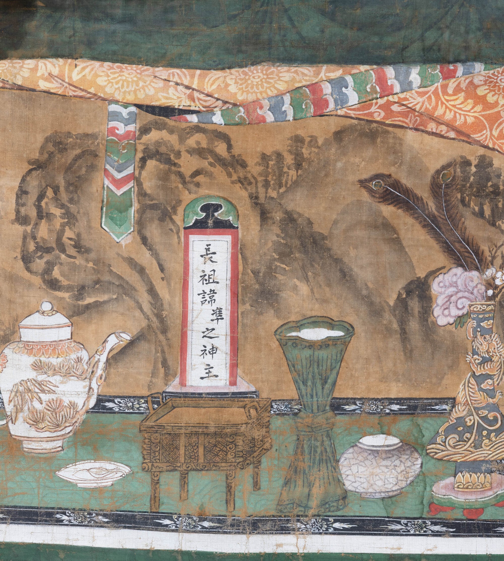 Cina, Scena di corte, dipinto su seta (Dinastia Qing, epoca Qianlong, 1736-1796)