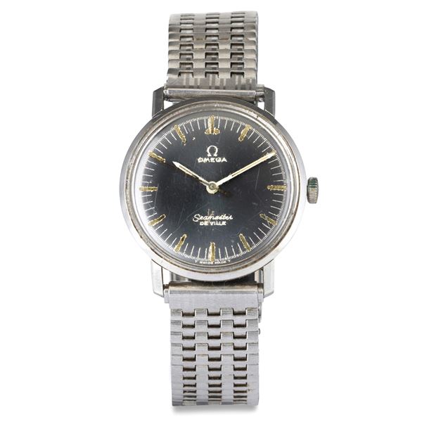 Seamaster De Ville in acciaio, quadrante nero, carica automatica, 33 mm