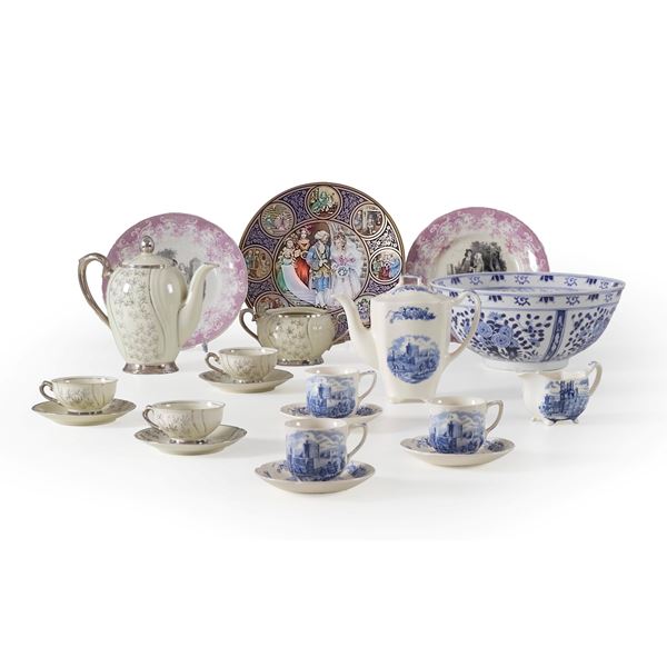 Diversi piatti e elementi di servizi, XX secolo.