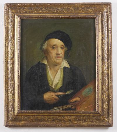 Scuola del XIX secolo, Ritratto di un pittore, olio su tela