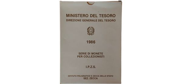 Italia 1986. divisionale Fondo Specchio (proof) in confezione ufficiale.