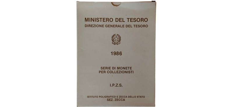 Italia 1986. divisionale Fondo Specchio (proof) in confezione ufficiale.
