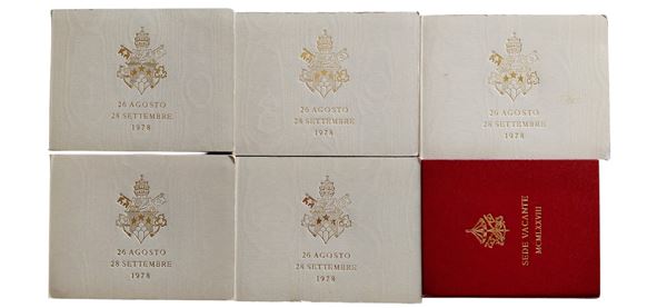 Città del Vaticano 1978. Lotto composto da 6 monete d’argento celebrative di vari eventi, in confezione ufficiali.