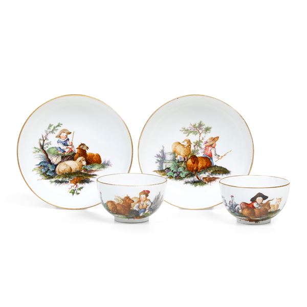 Coppia di tazze Meissen, 1770 circa 