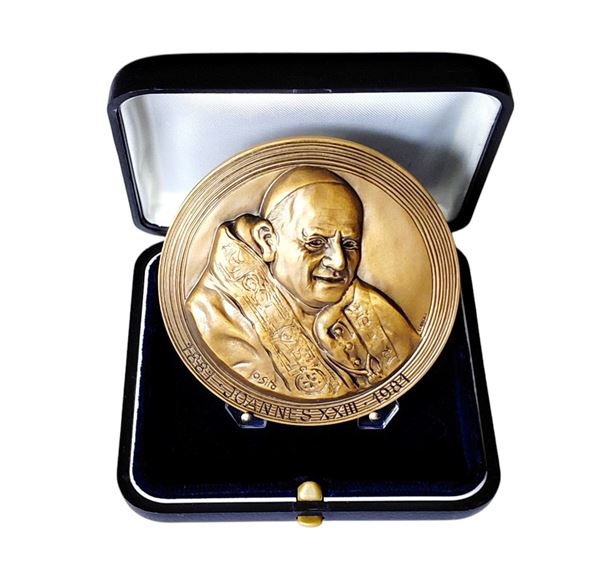 Vaticano 1981: medaglia papale San Giovanni XXIIII (postumo - 1958-1963) in bronzo Centenario della nascita di Giovanni XXIII – 26-11-1981).