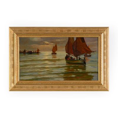 Marina adriatica (1937), olio su tavola