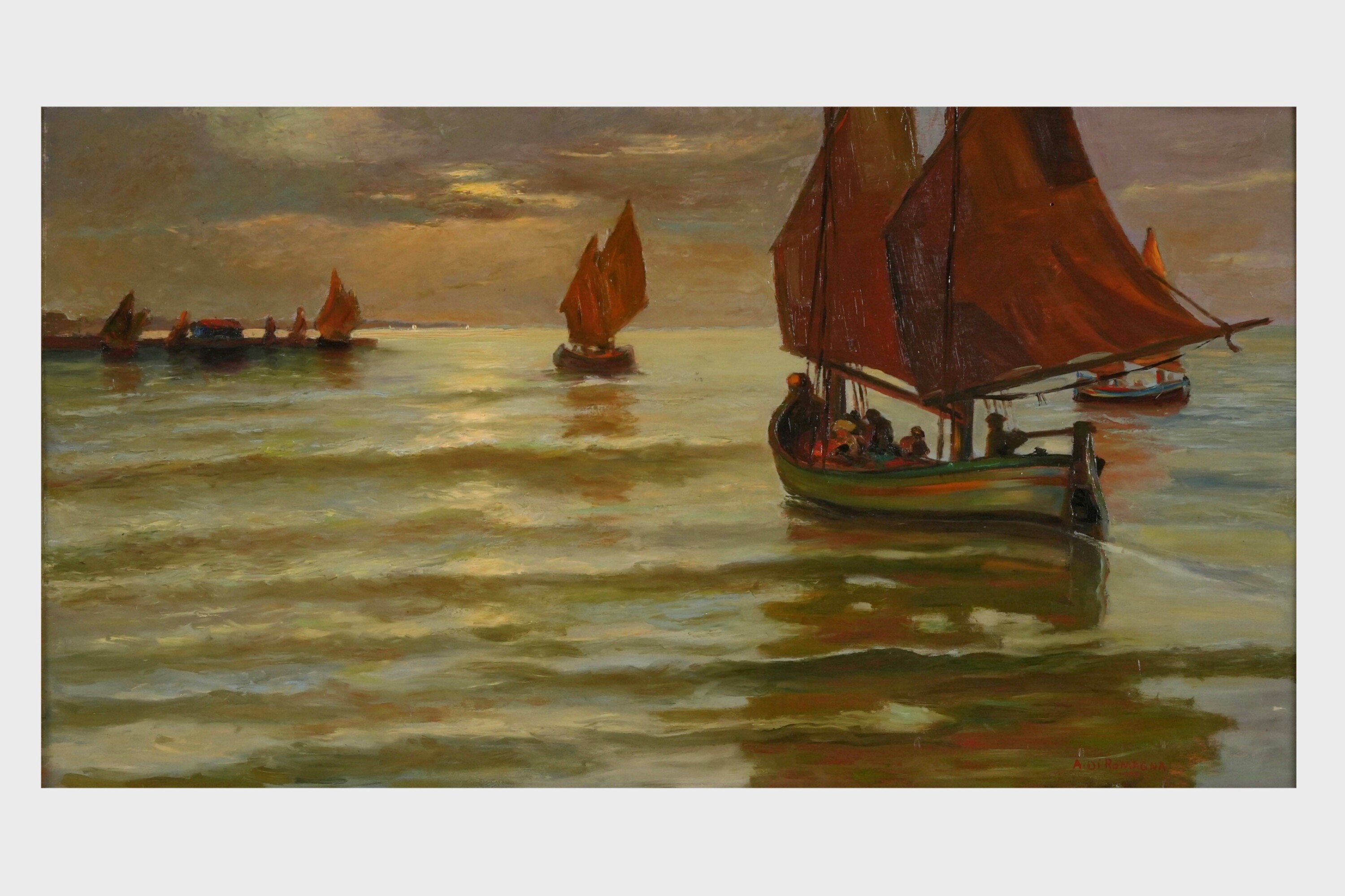 Alfredo di Romagna - Marina adriatica (1937), olio su tavola
