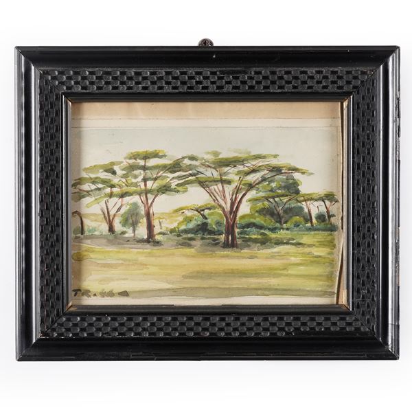 Pittore del XIX-XX secolo Paesaggio con alberi