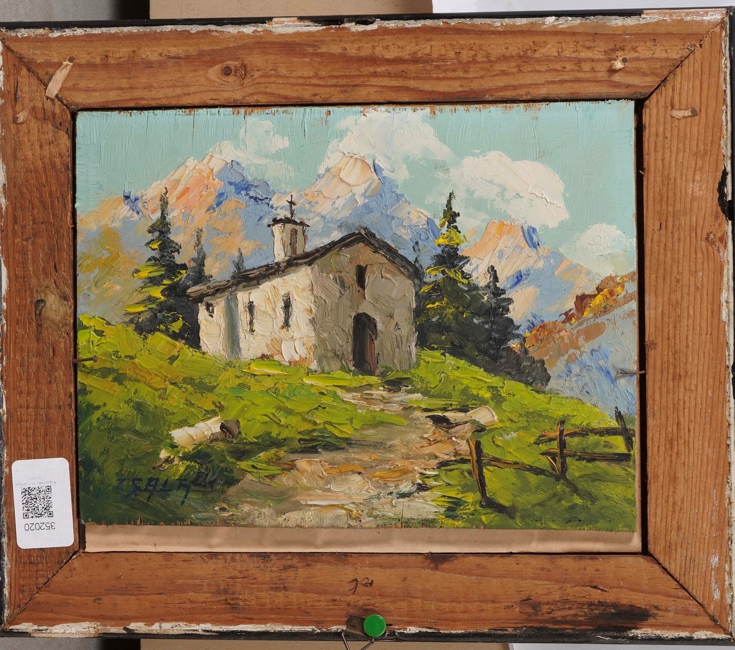 Pittore del XIX-XX secolo, Paesaggio con alberi, acquerello su carta