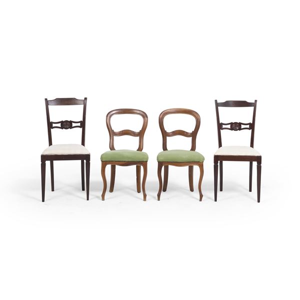 Due coppie di sedie. XIX-XX secolo