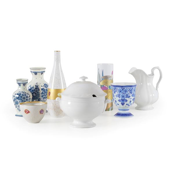 Otto porcellane.<BR>Manifatture diverse, Rosenthal, Delft, Laveno, XX secolo.