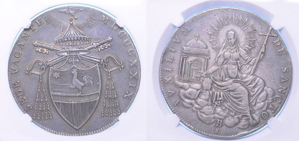 STATO PONTIFICIO. SEDE VACANTE 1829. Scudo 1829.