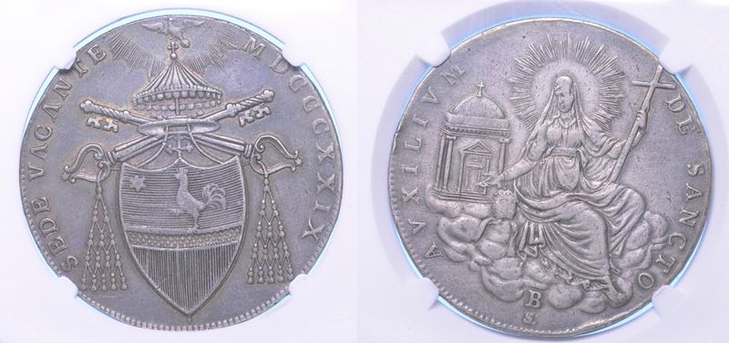 STATO PONTIFICIO. SEDE VACANTE 1829. Scudo 1829.  - Asta Numismatica Light - Cambi Casa d'Aste