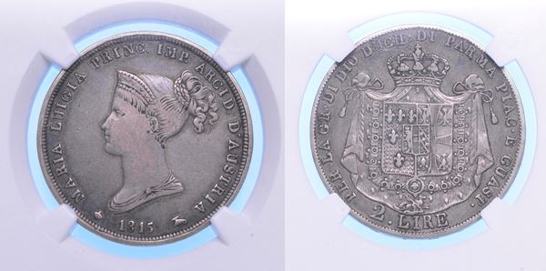 PARMA. MARIA LUIGIA D'AUSTRIA, 1815-1847. 2 Lire 1815.