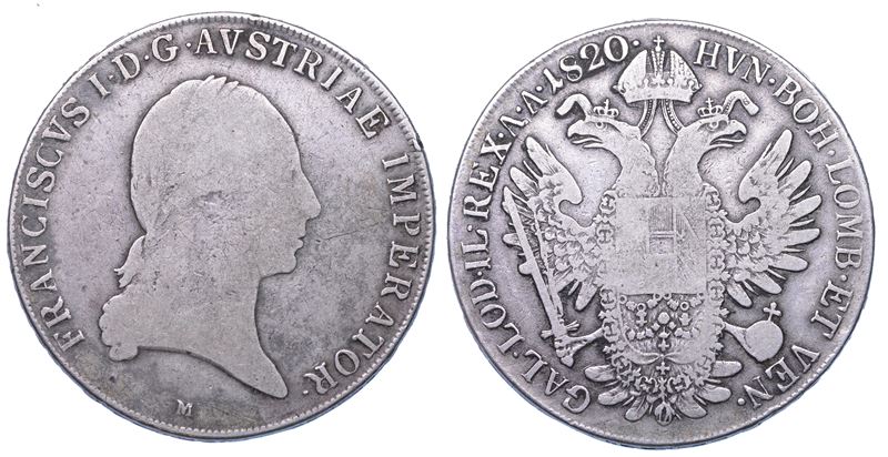 MILANO. FRANCESCO I D’ASBURGO-LORENA, 1815-1835. Tallero 1820.  - Asta Numismatica Light - Cambi Casa d'Aste