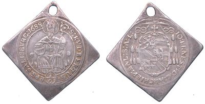 Johann Ernst von Thun und Hohenstein, 1/6 Talerklippe 1688
