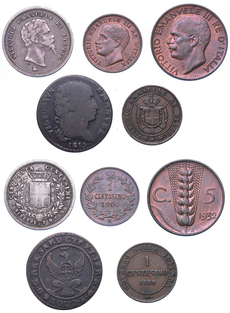 CASA SAVOIA. Lotto di cinque monete.  - Auction Light Numismatics - Cambi Casa d'Aste