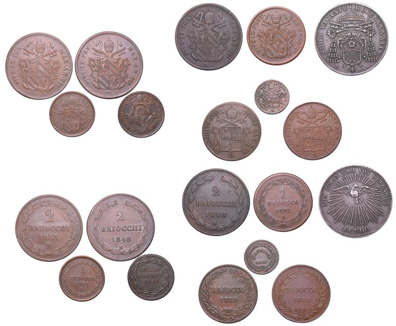 STATO PONTIFICIO. Lotto di dieci monete.  - Auction Light Numismatics - Cambi Casa d'Aste